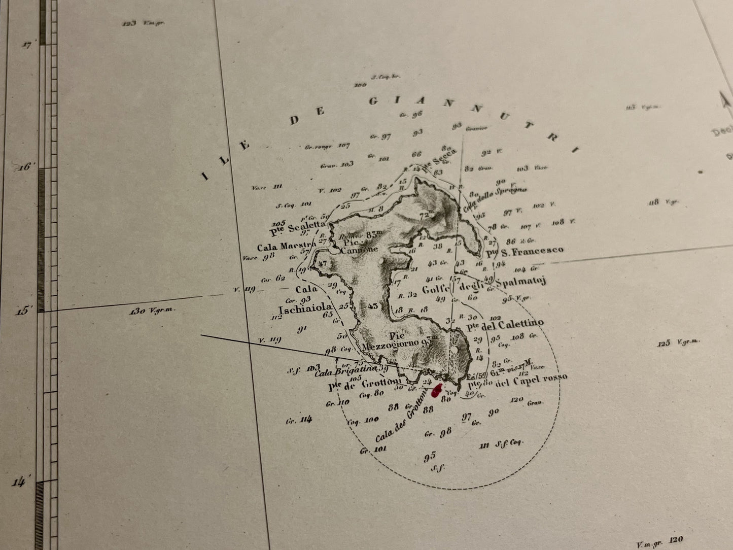 Carte geographique ancienne Ile de Giannutri