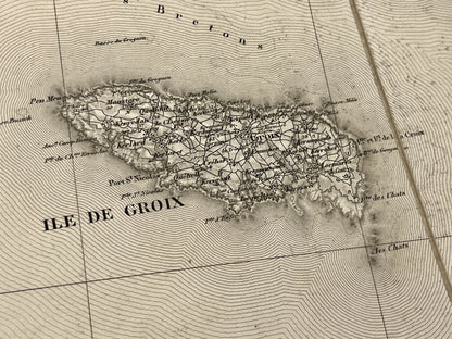 Carte geographique ancienne Ile de Groix