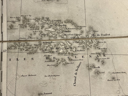Carte geographique ancienne Iles de Glenan