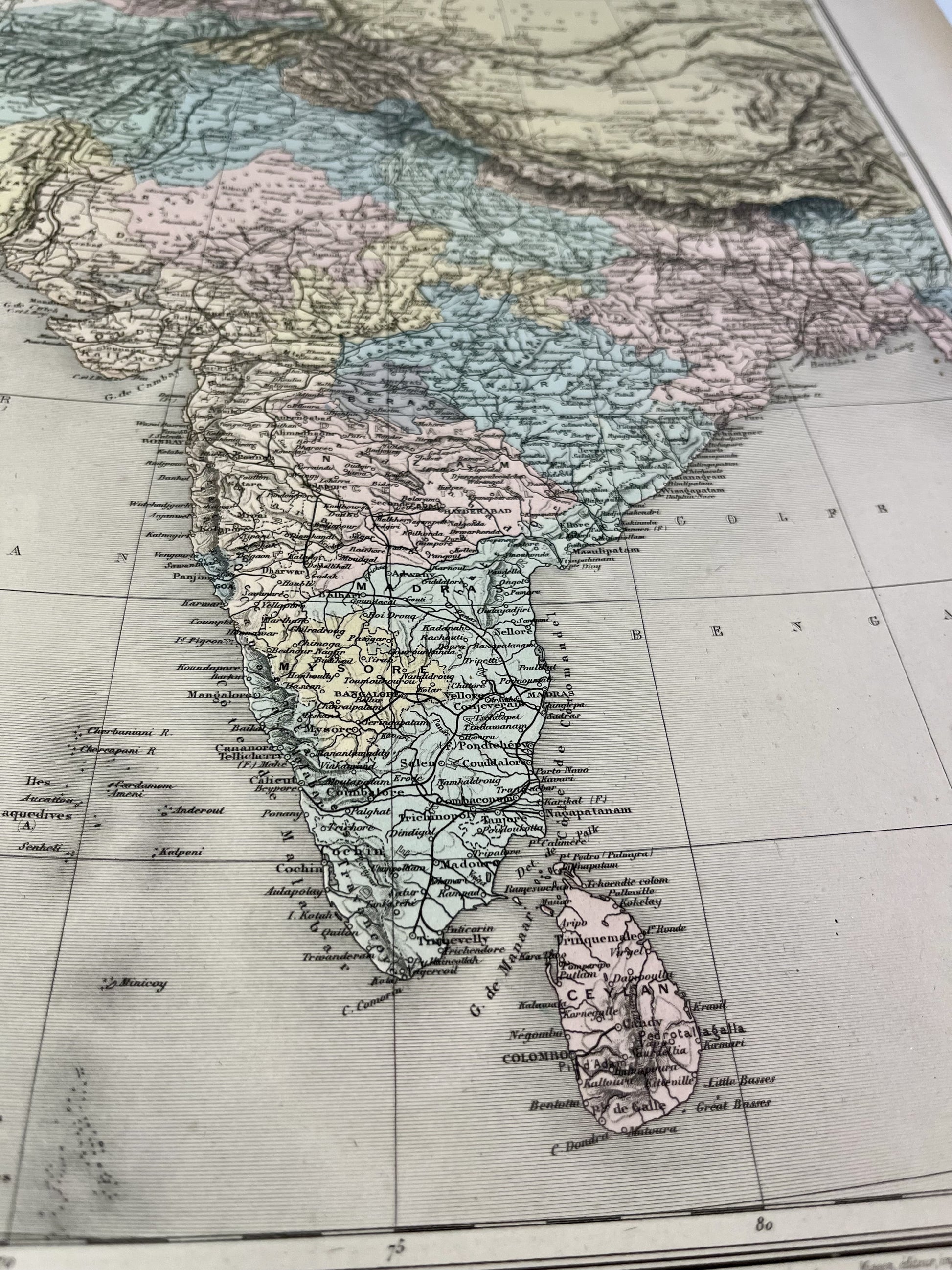 Carte geographique ancienne Inde Asie