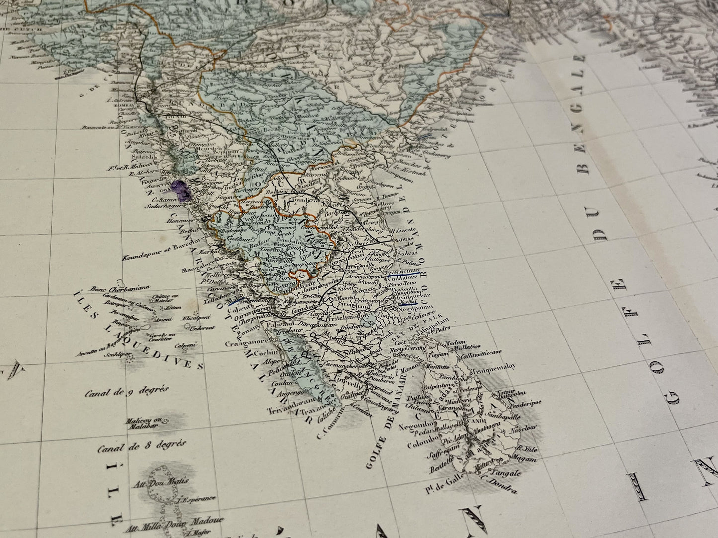 Carte geographique ancienne Indes