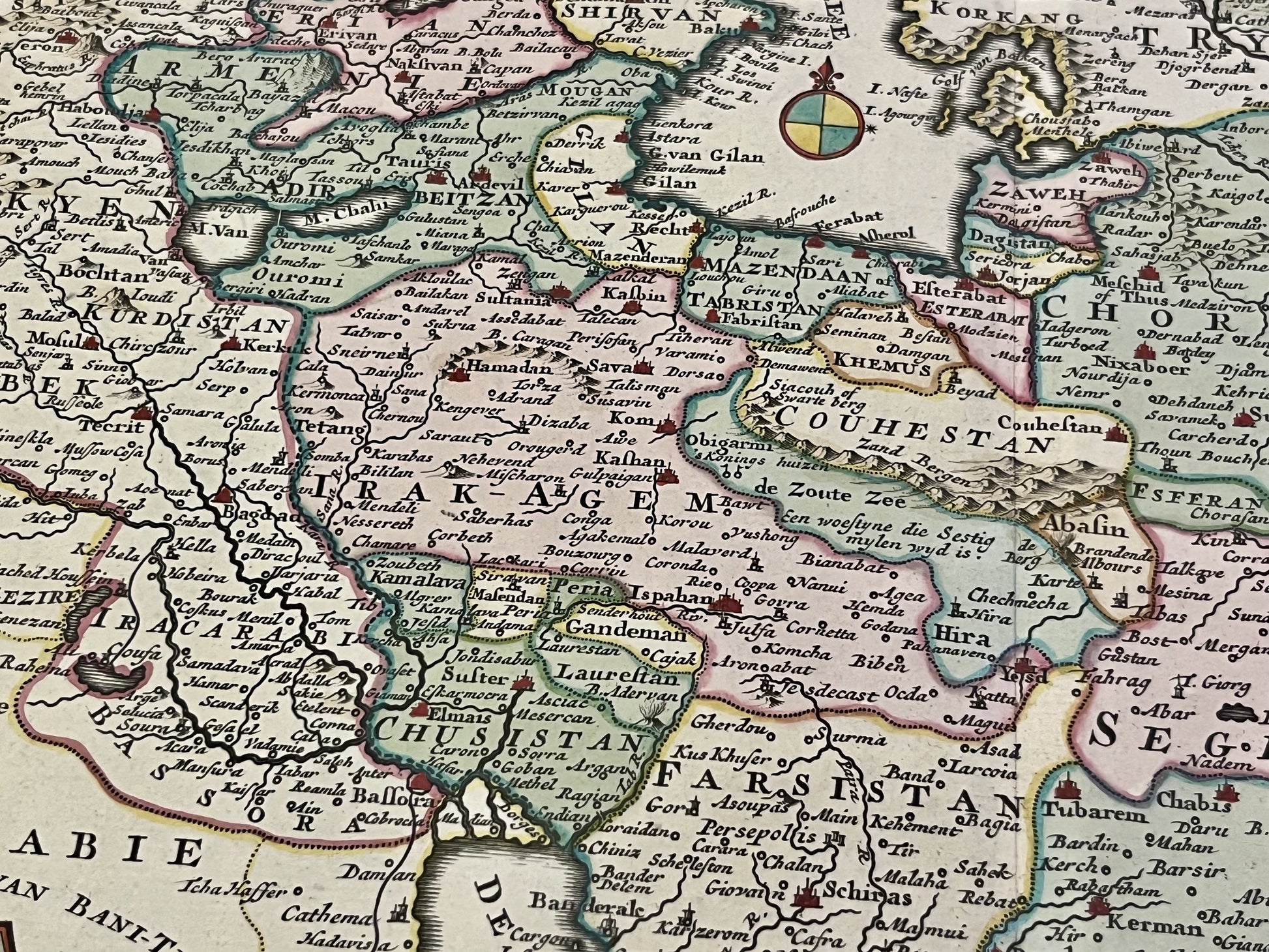 Carte geographique ancienne Iran Irak