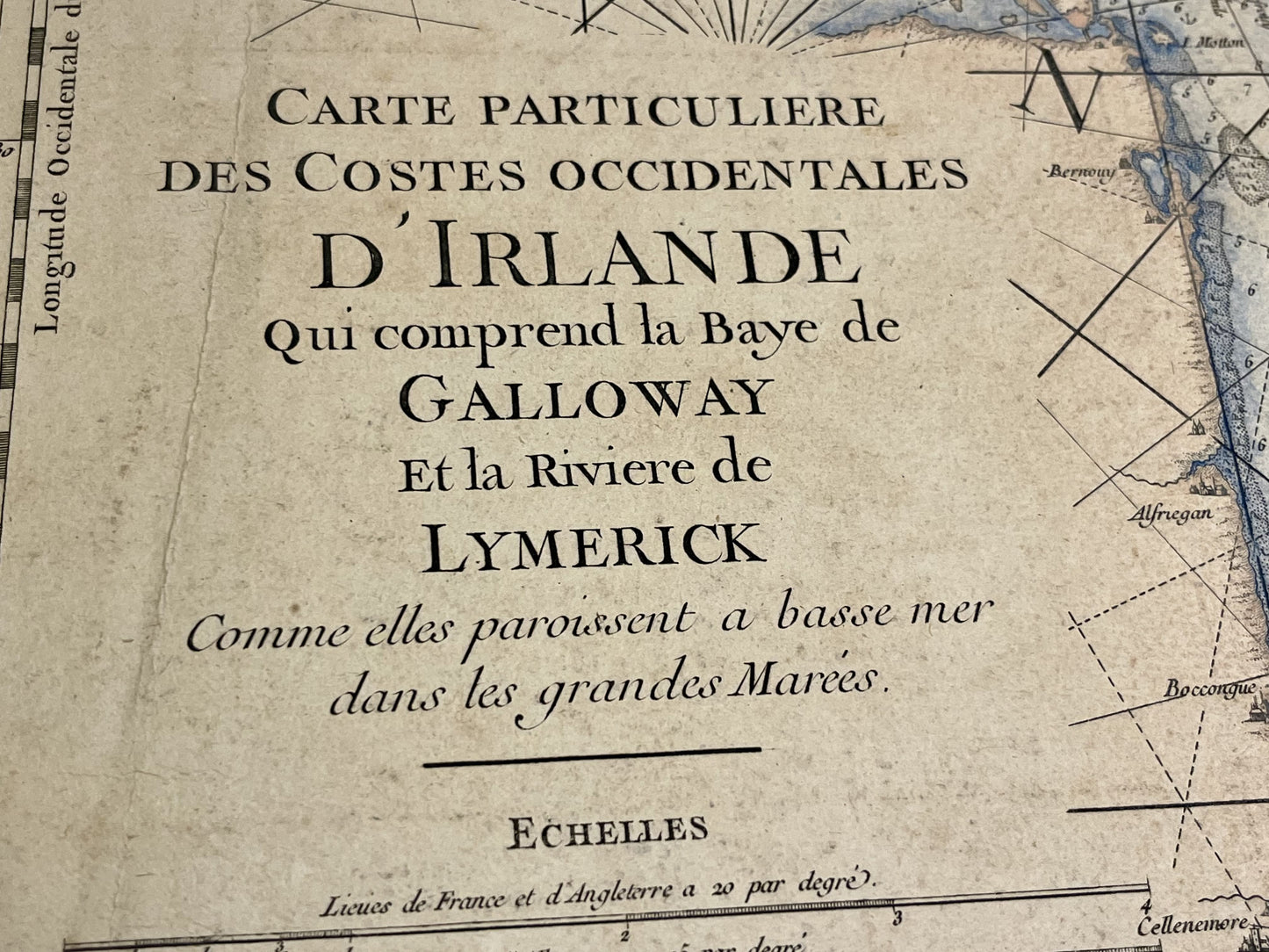 Carte geographique ancienne Irlande Galway