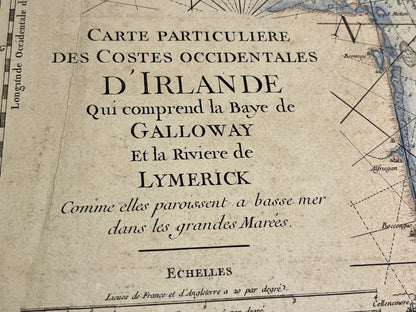 Carte geographique ancienne Irlande Galway