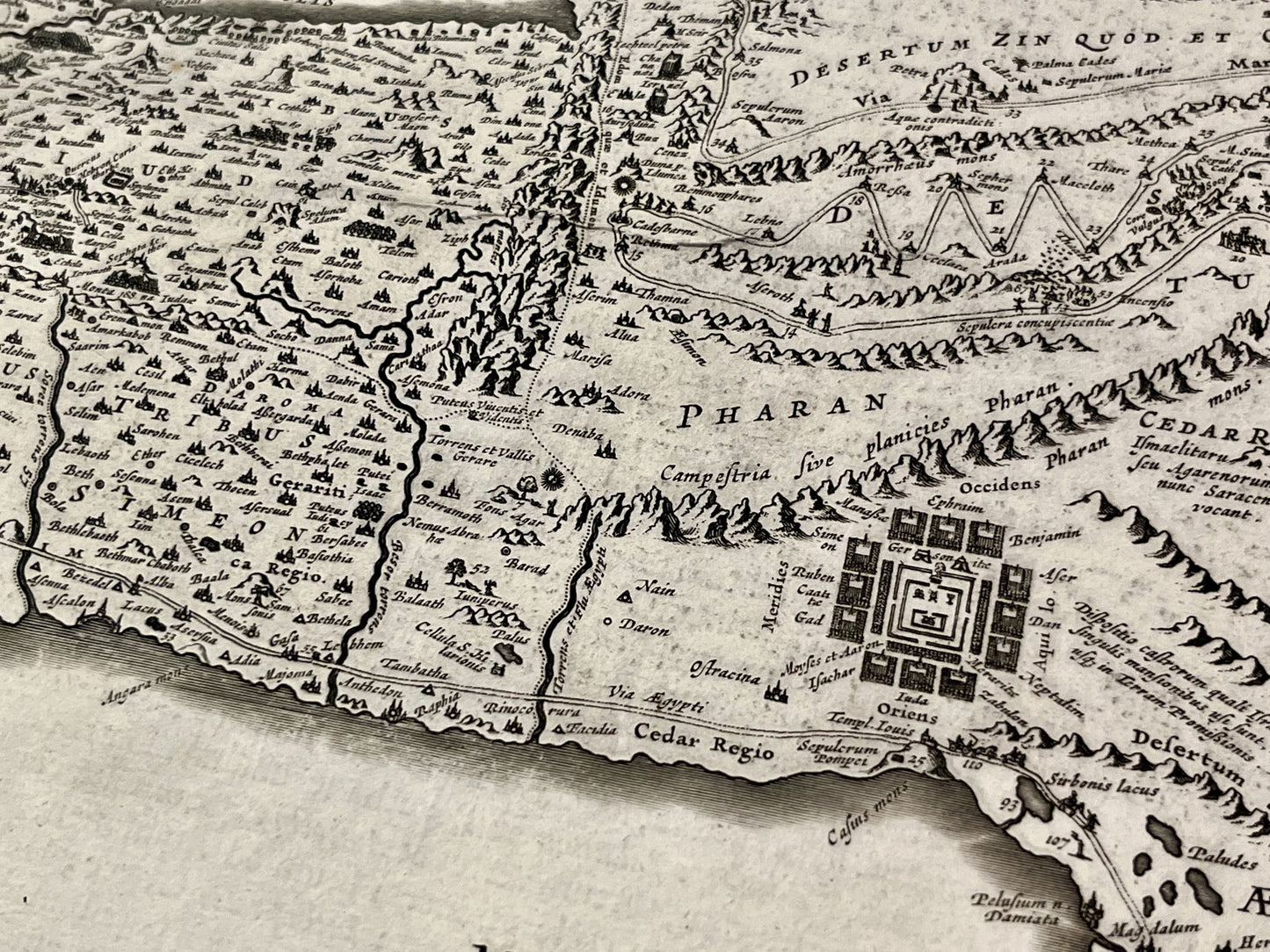 Carte geographique ancienne Israel Bible