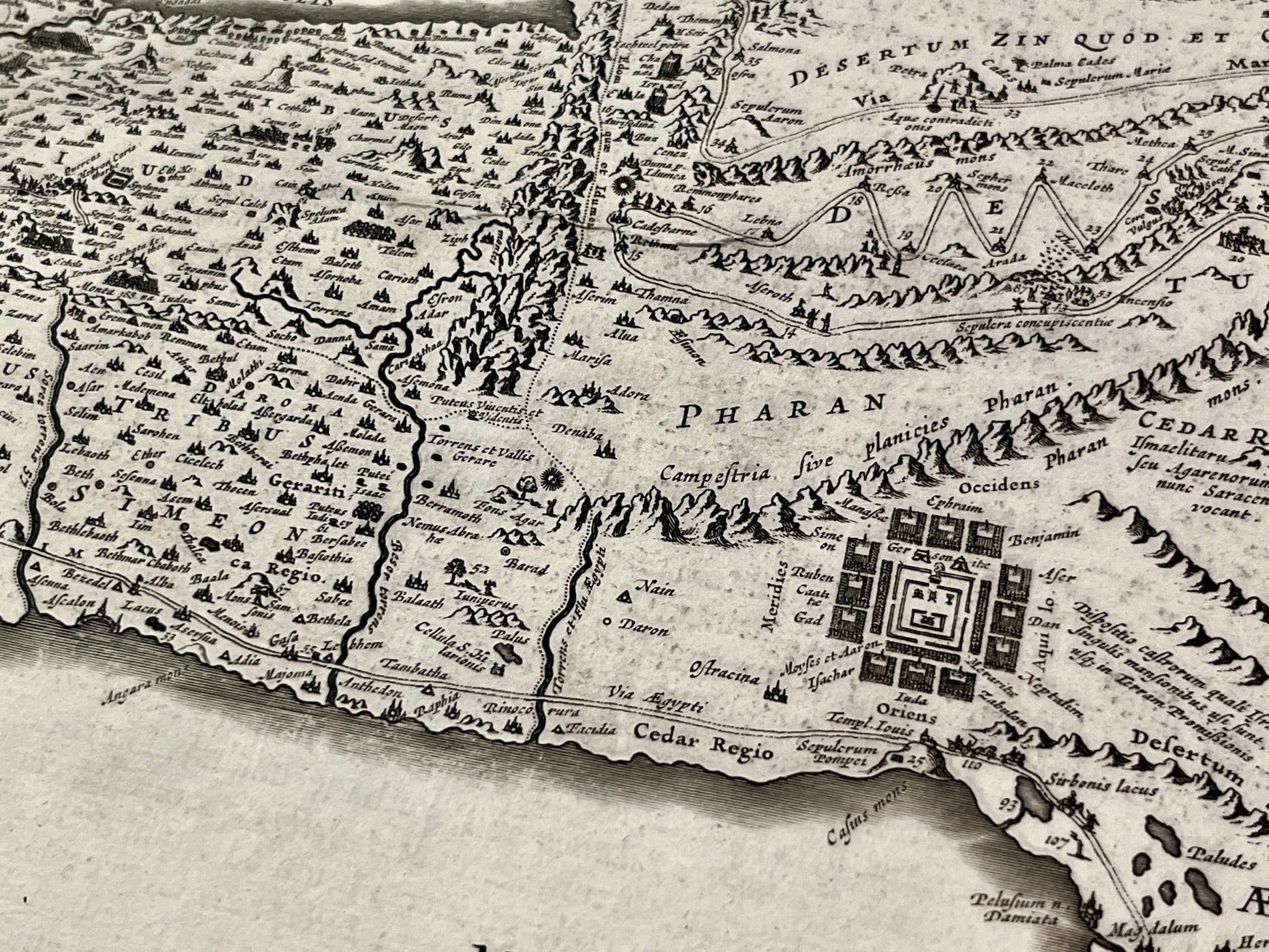 Carte geographique ancienne Israel Bible