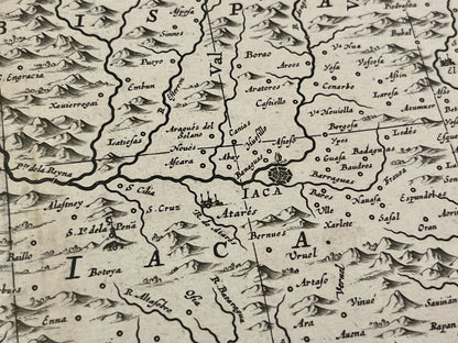 Carte geographique ancienne Jaca Espagne