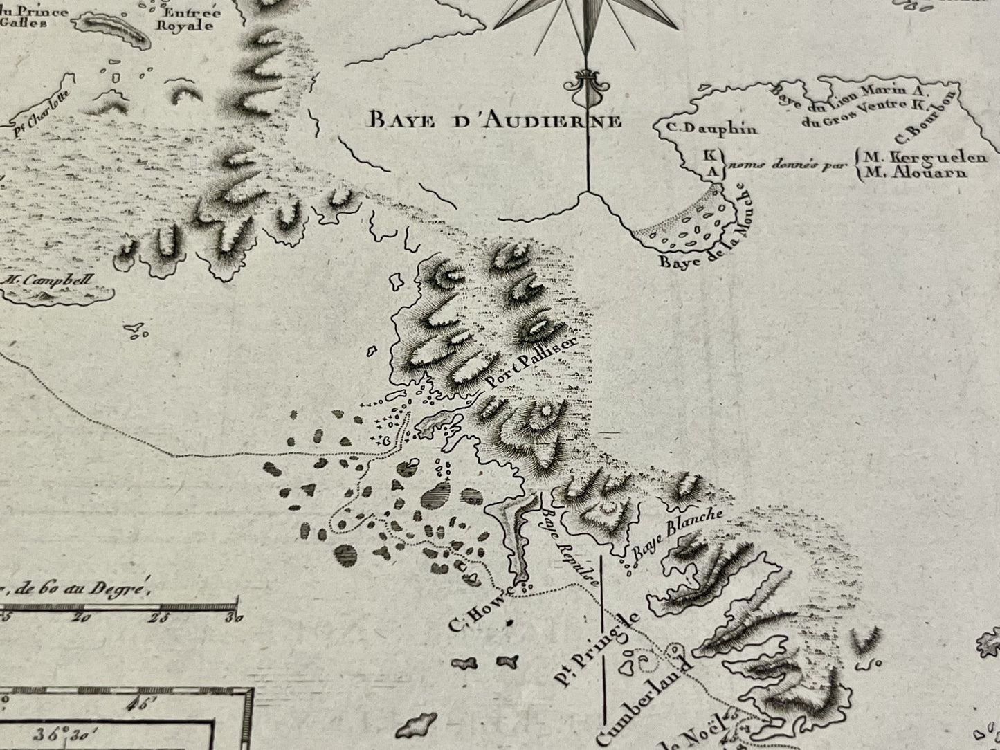Carte geographique ancienne Kerguelen