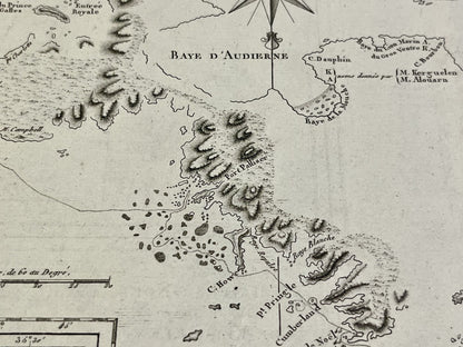 Carte geographique ancienne Kerguelen