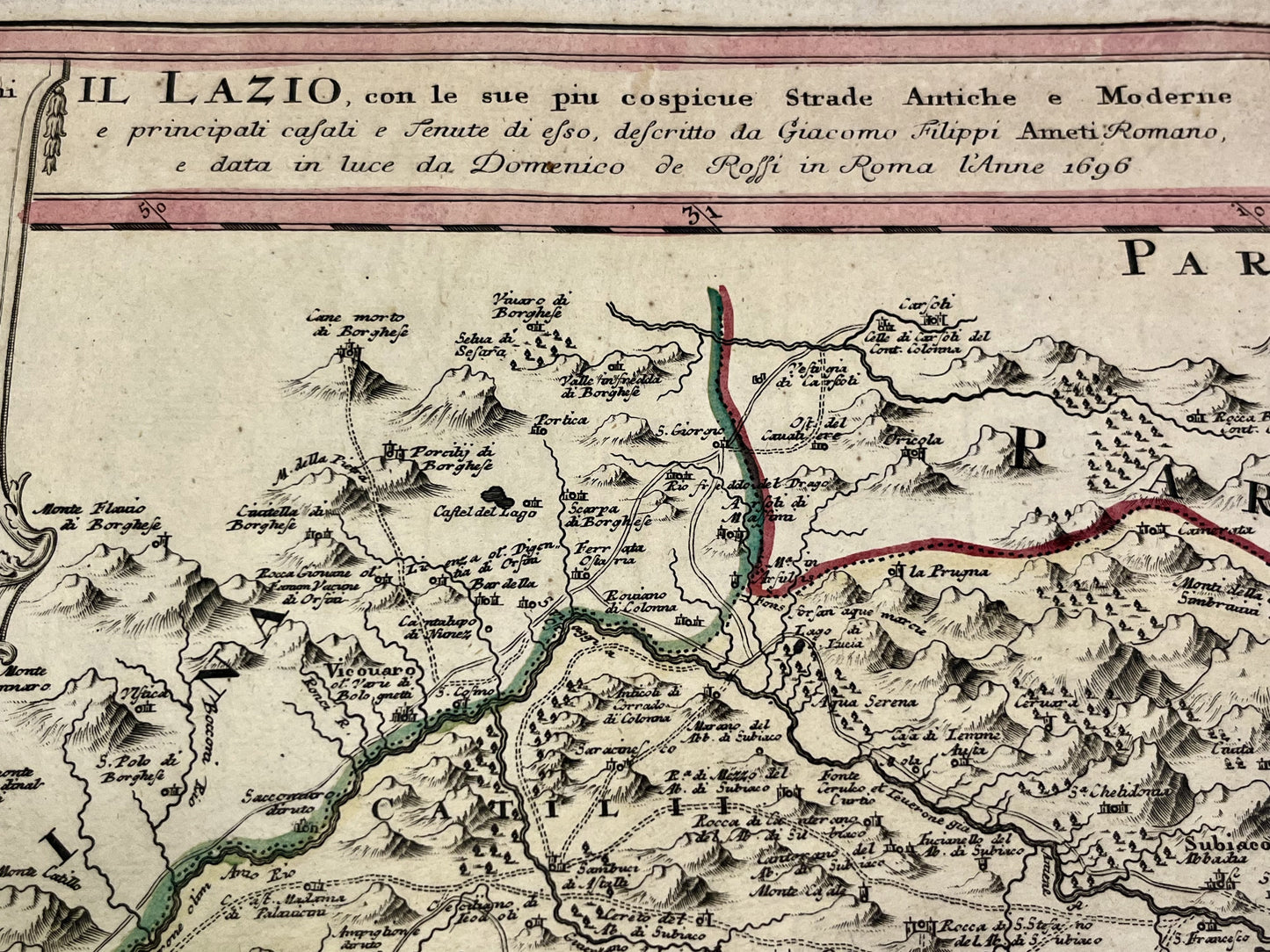 Carte geographique ancienne Latium Italie