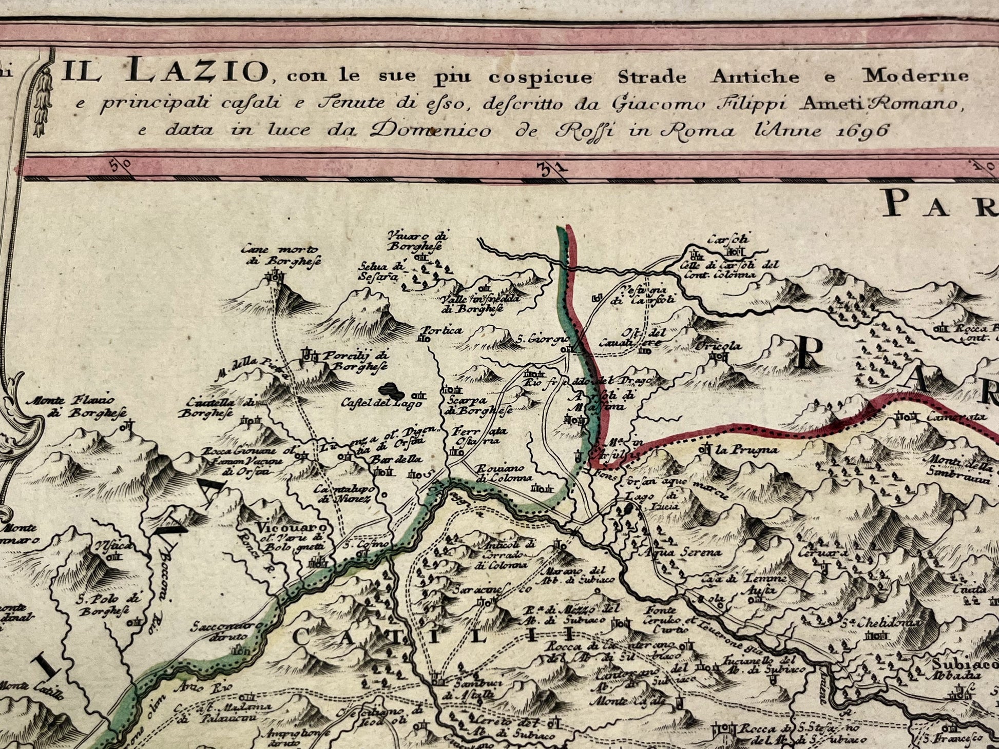 Carte geographique ancienne Latium Italie