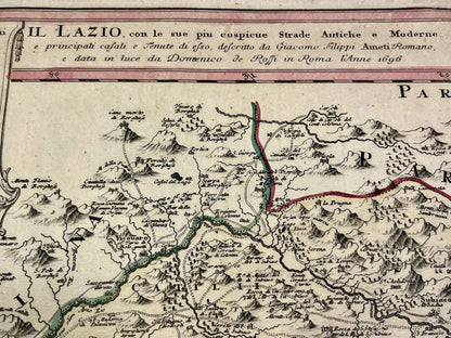 Carte geographique ancienne Latium Italie