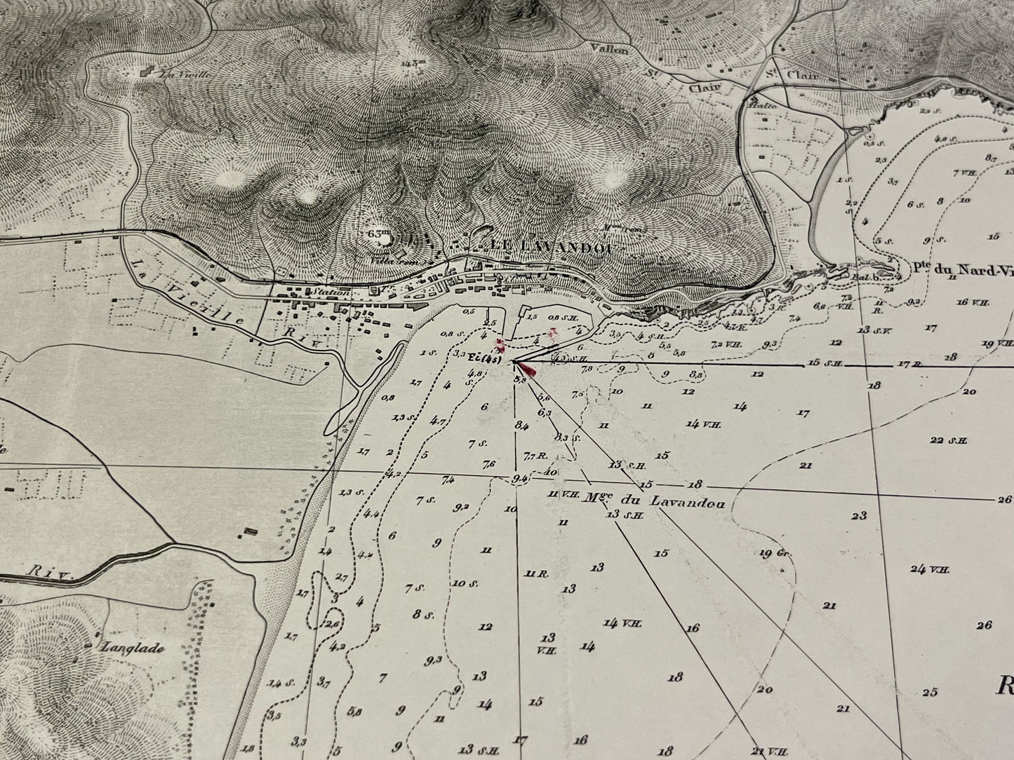 Carte geographique ancienne Le Lavandou