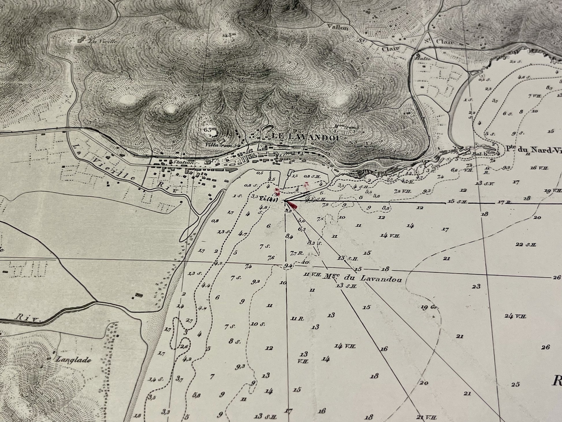 Carte geographique ancienne Le Lavandou