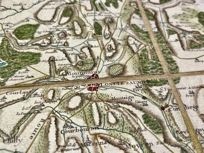 Carte geographique ancienne Lons-le-Saunier Jura Cassini