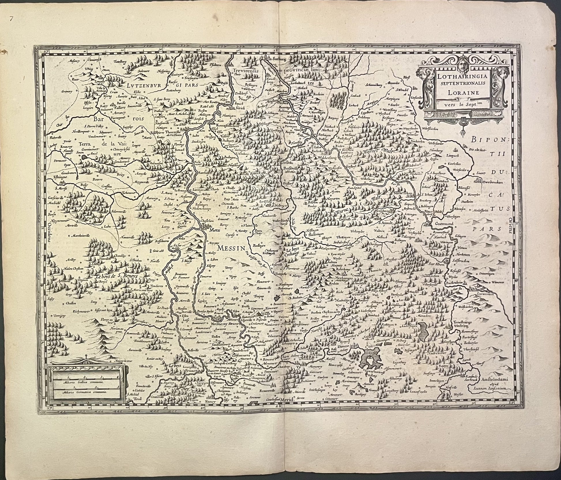 Carte geographique ancienne Lorraine