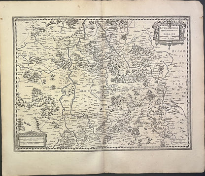 Carte geographique ancienne Lorraine