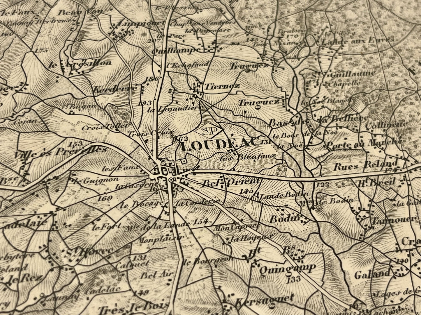 Carte geographique ancienne Loudeac