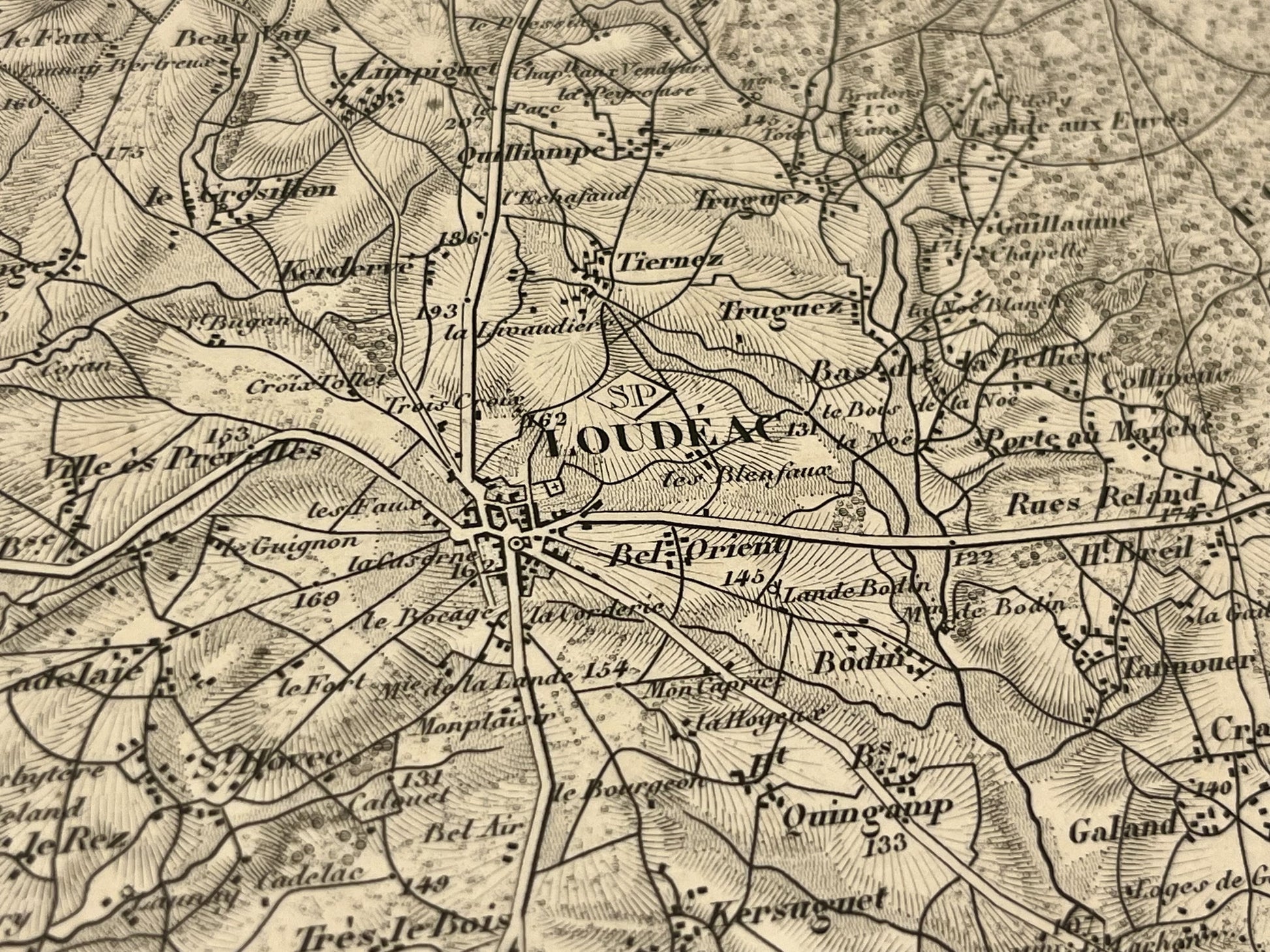 Carte geographique ancienne Loudeac