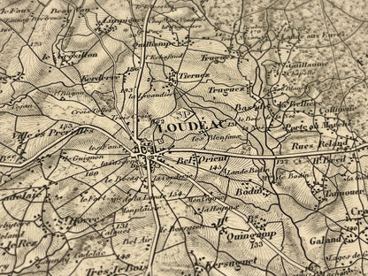 Carte geographique ancienne Loudeac