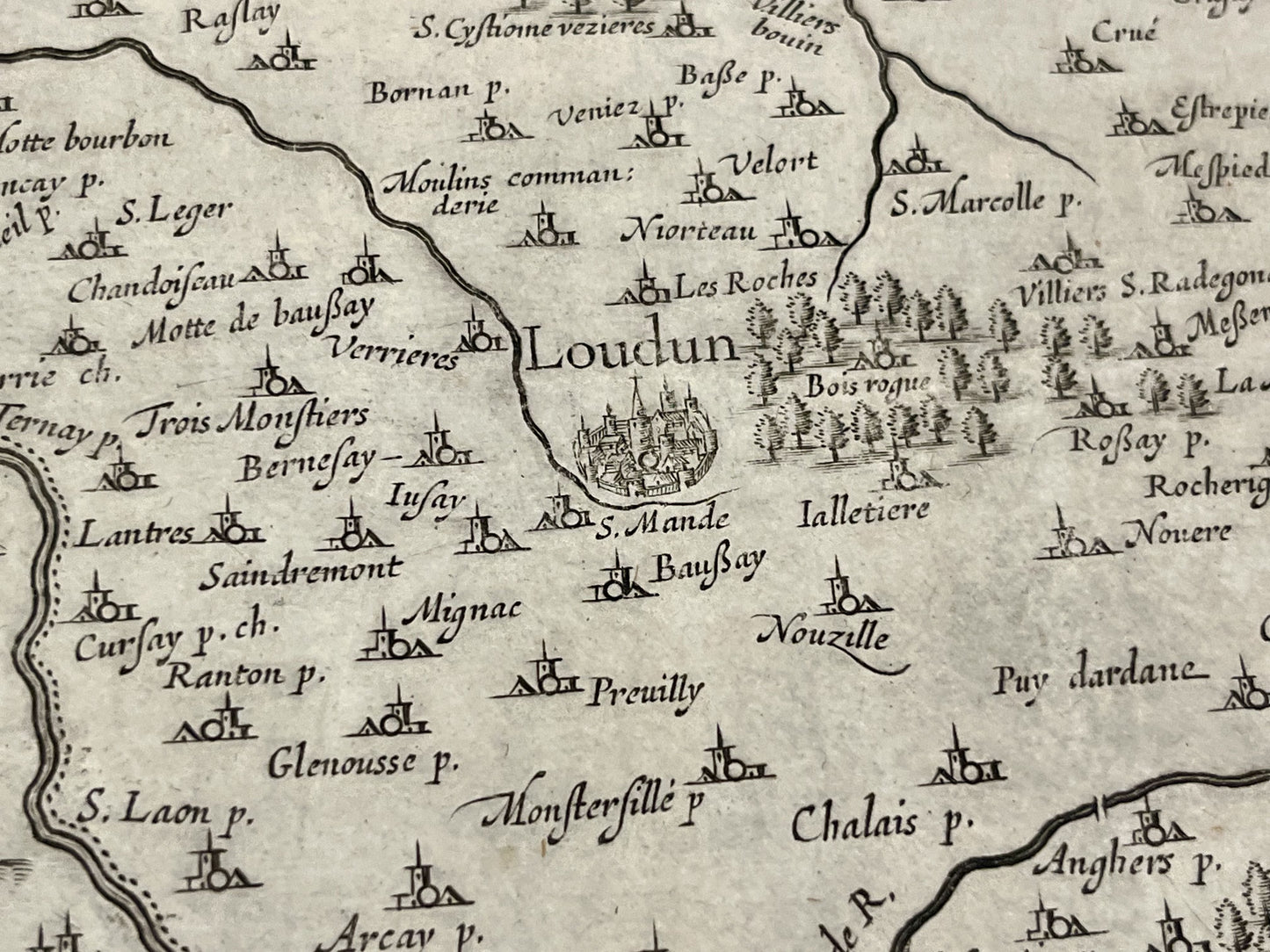 Carte geographique ancienne Loudun