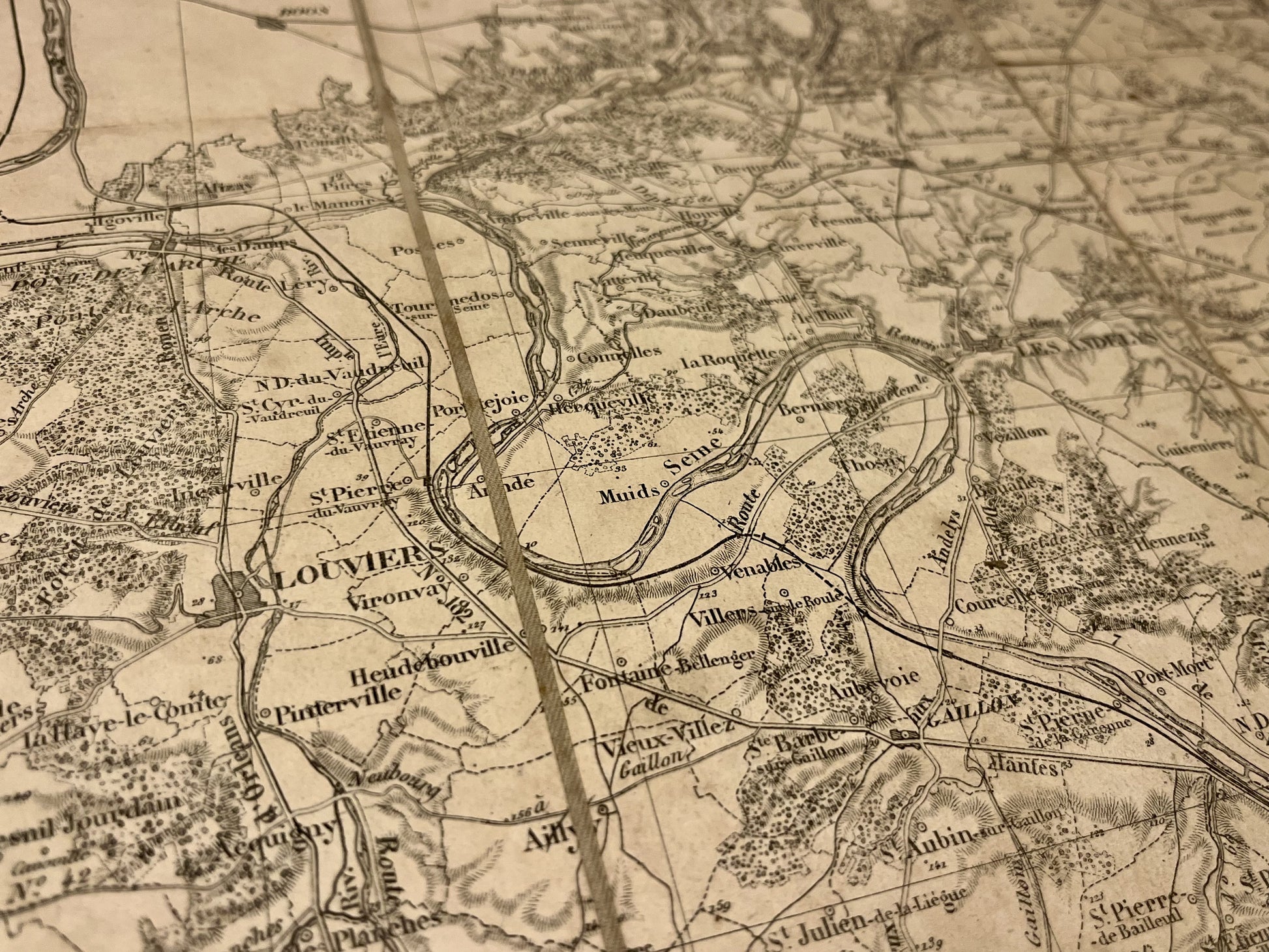Carte geographique ancienne Louviers Eure