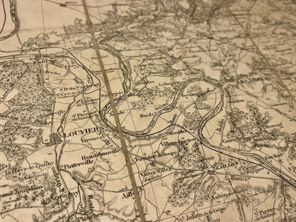 Carte geographique ancienne Louviers Eure