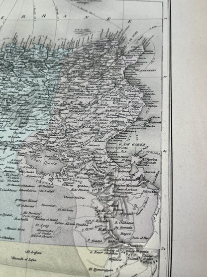 Carte geographique ancienne Maghreb