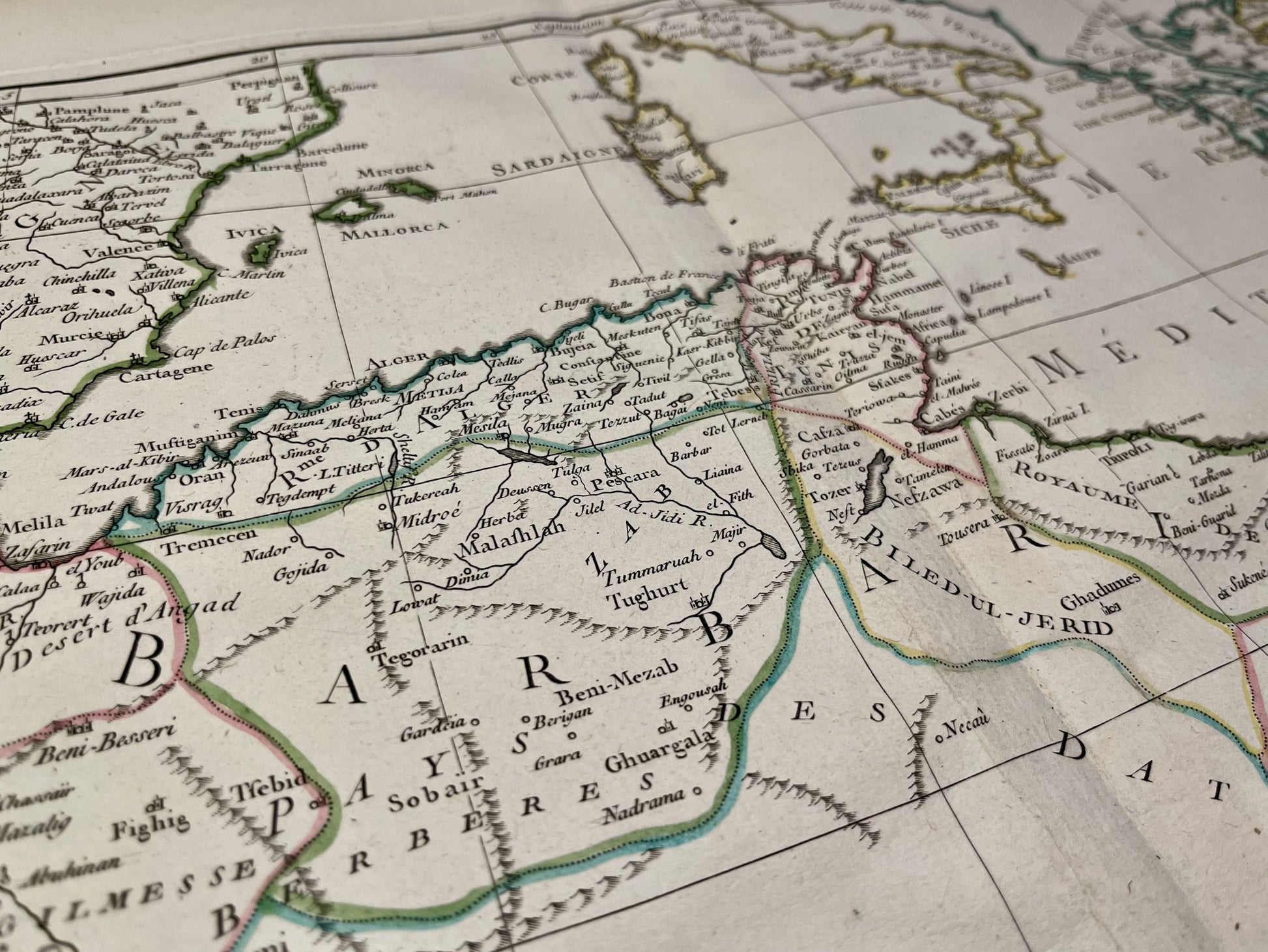 Carte geographique ancienne Maghreb Barbarie