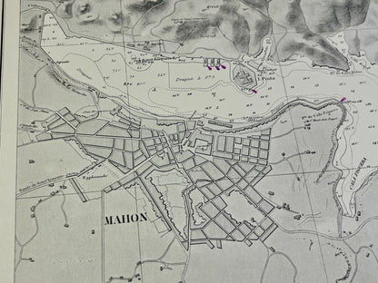 Carte geographique ancienne Mahon Minorque