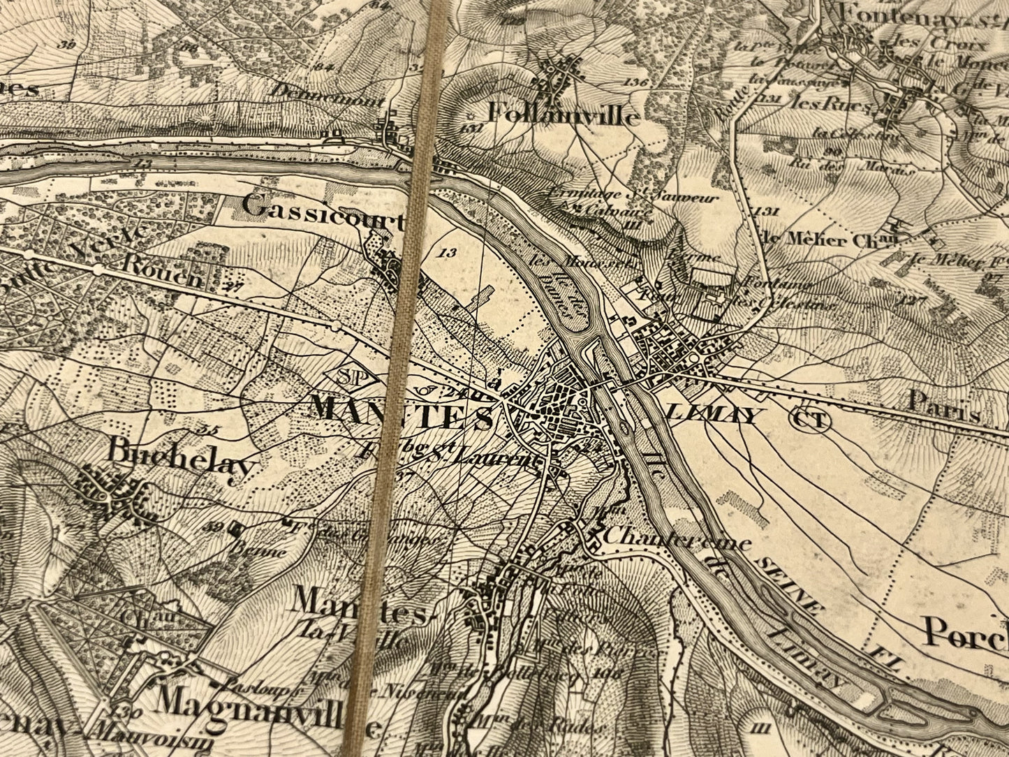 Carte geographique ancienne Mantes