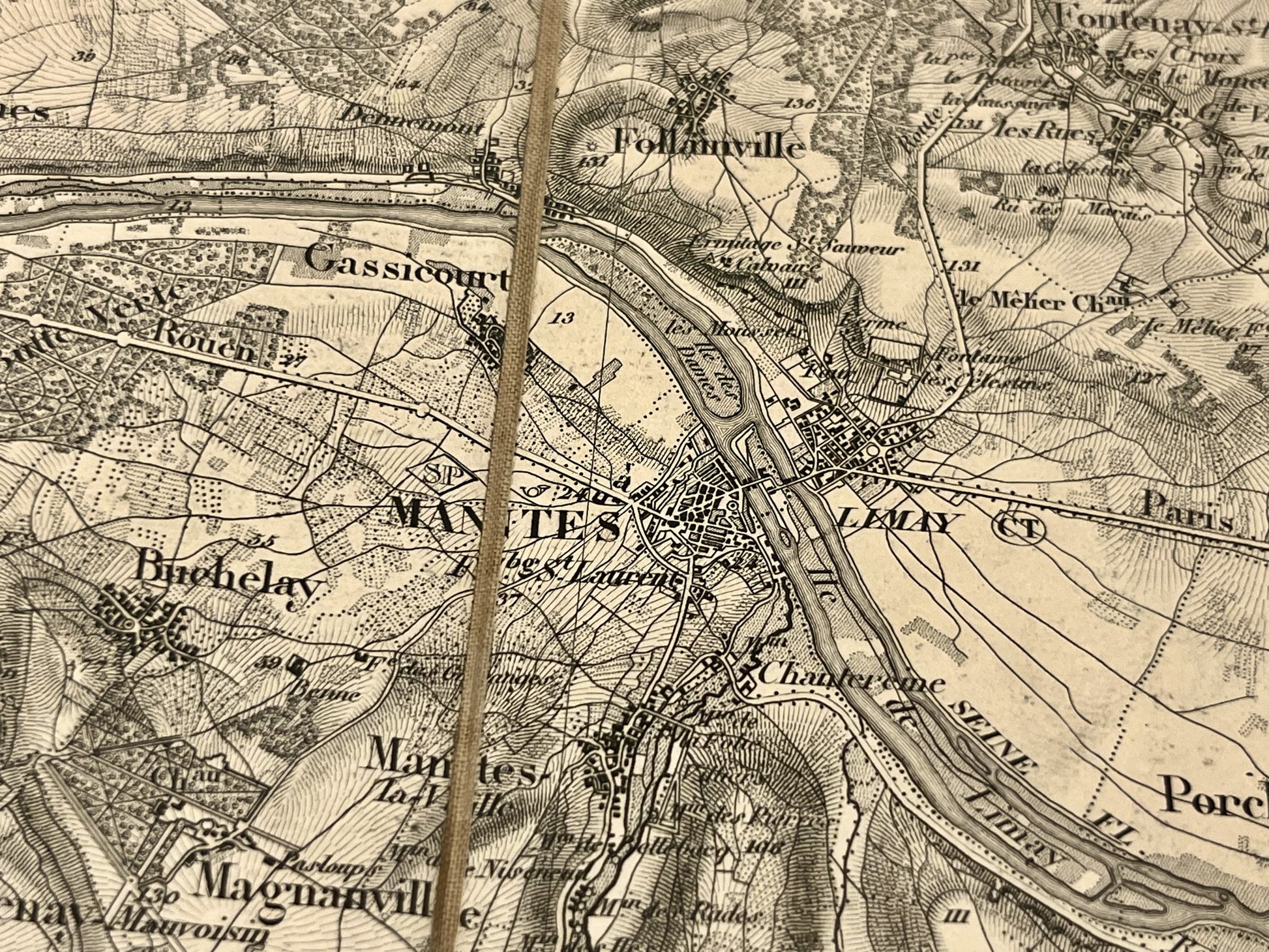 Carte geographique ancienne Mantes