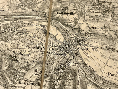 Carte geographique ancienne Mantes