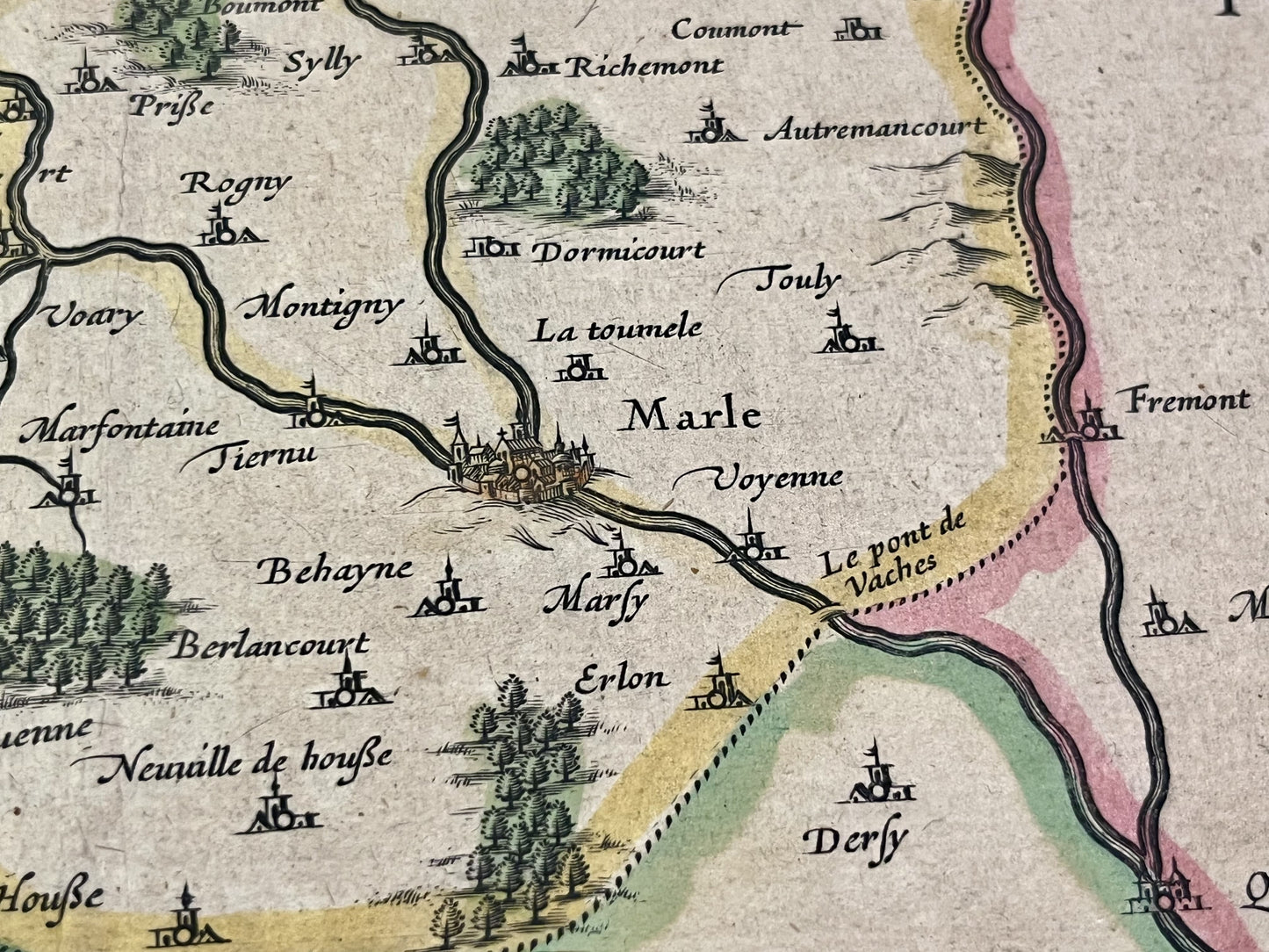 Carte geographique ancienne Marle Aisne