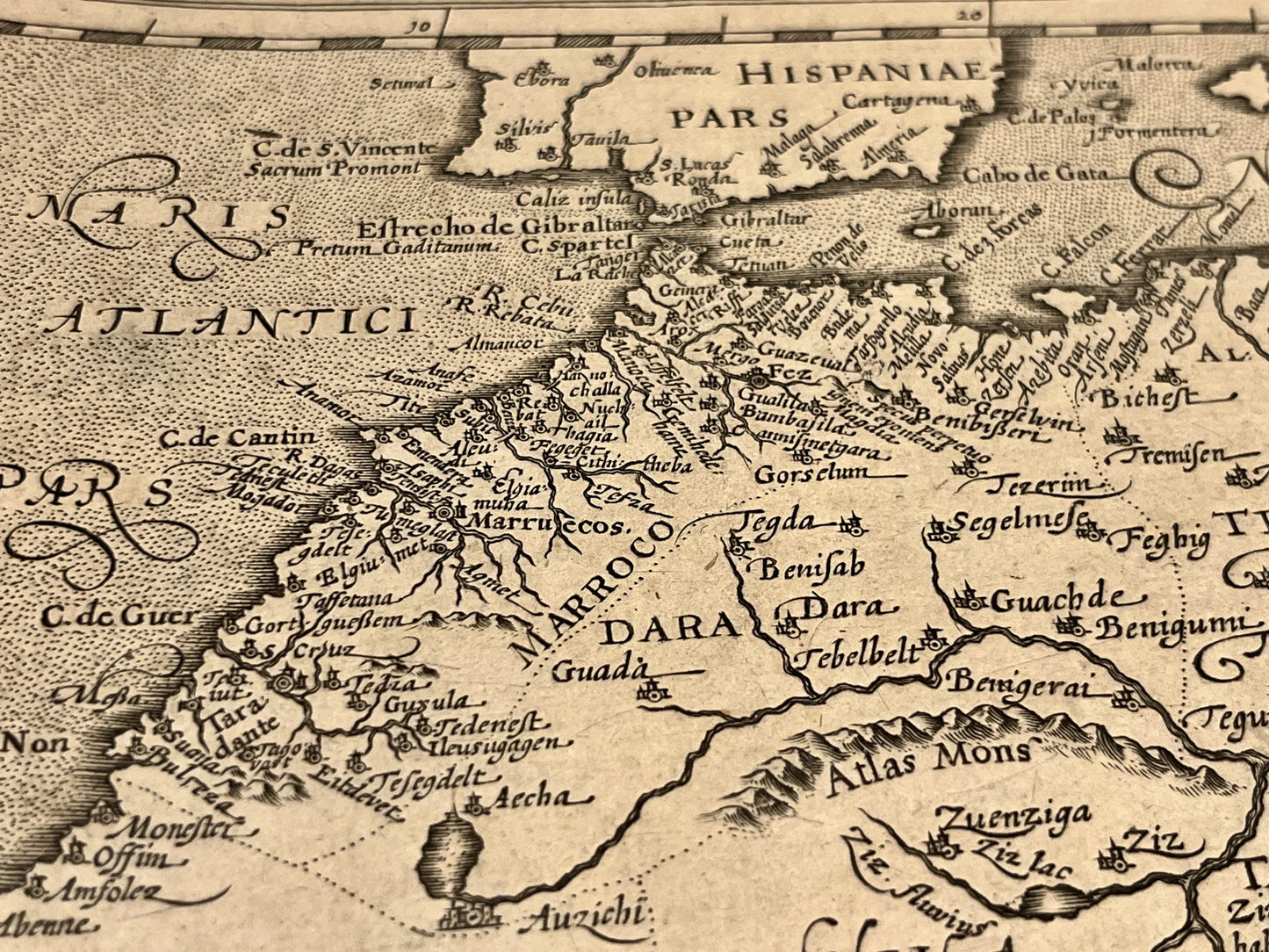 Carte geographique ancienne Maroc par Mercator