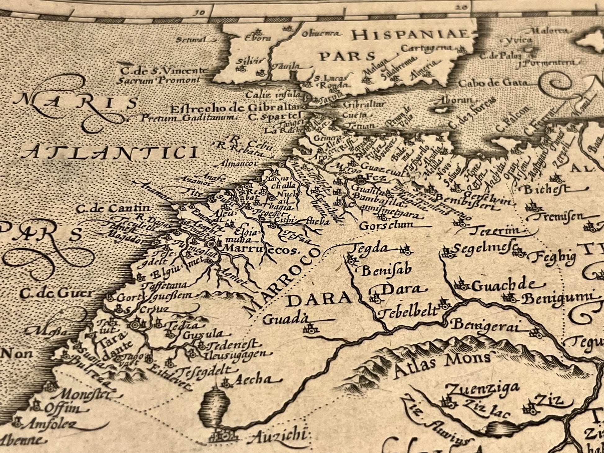 Carte geographique ancienne Maroc par Mercator