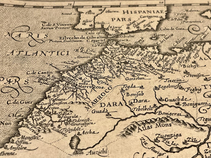 Carte geographique ancienne Maroc par Mercator