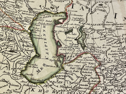 Carte geographique ancienne Mer Caspienne