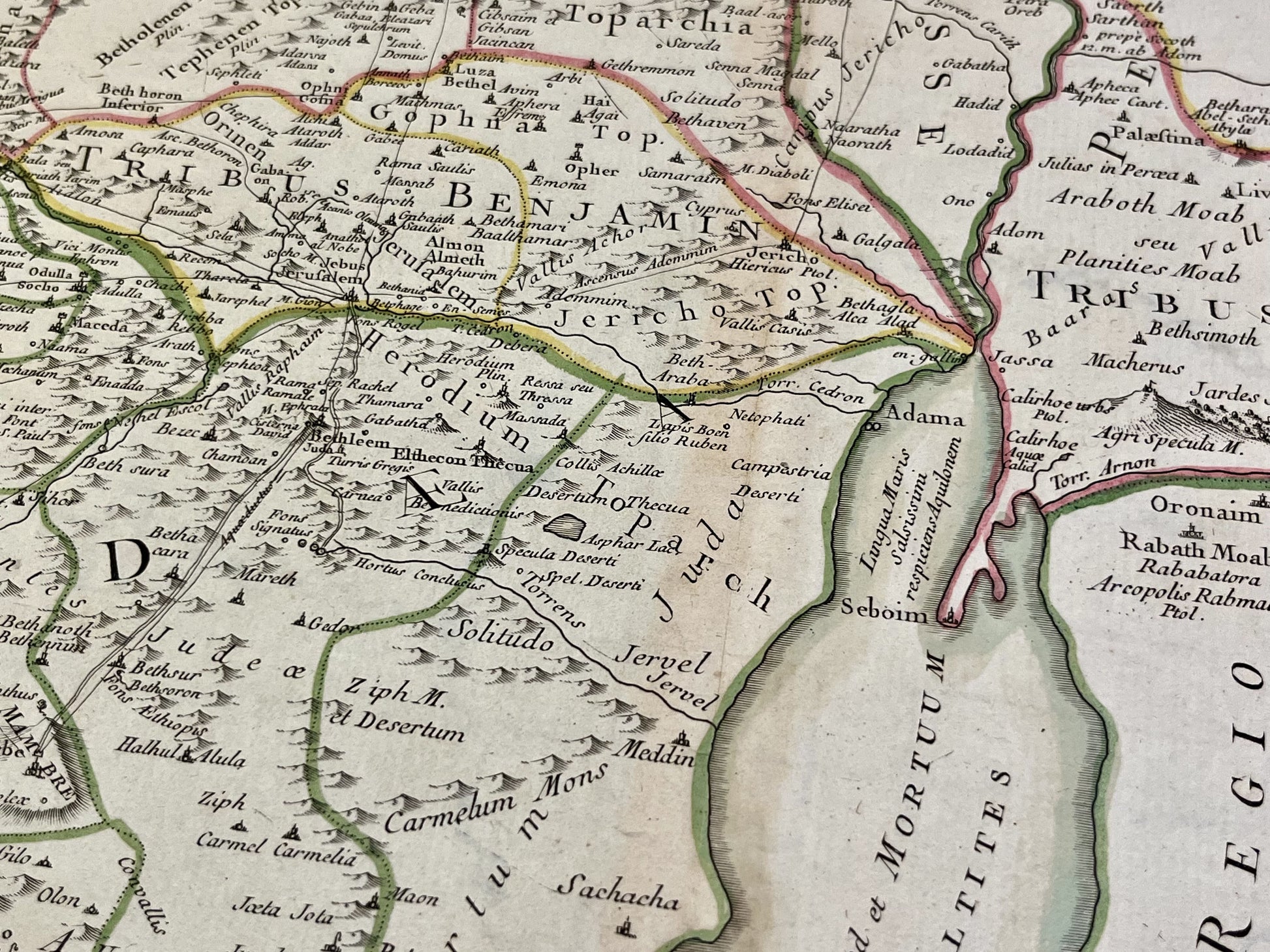 Carte geographique ancienne Mer Morte