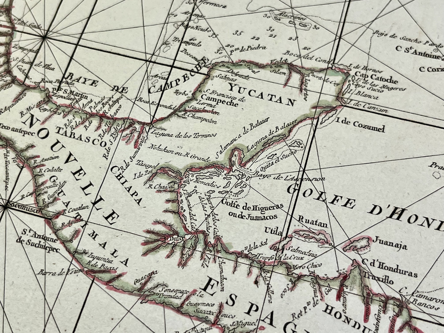 Carte geographique ancienne Mexique Yucatan