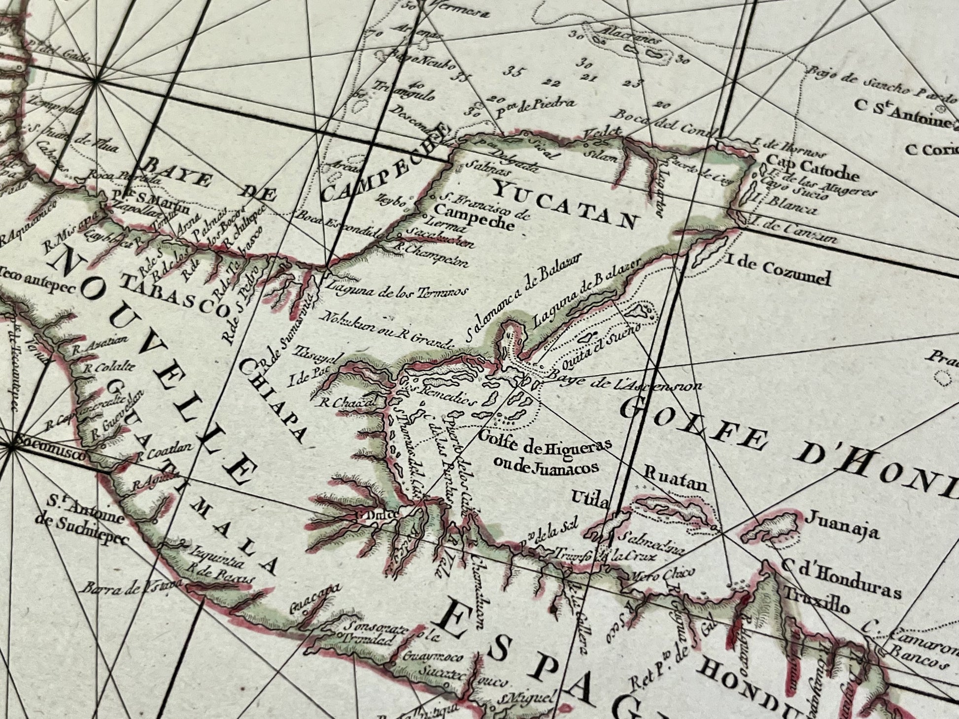 Carte geographique ancienne Mexique Yucatan