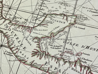 Carte geographique ancienne Mexique Yucatan