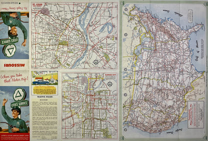 Carte geographique ancienne Missouri Saint-Louis US