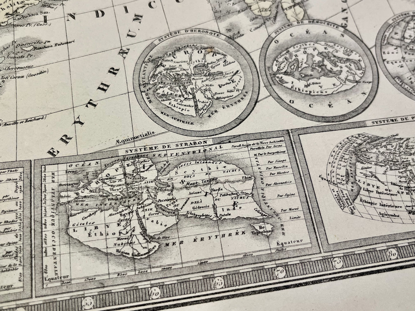 Carte geographique ancienne Monde connu des anciens