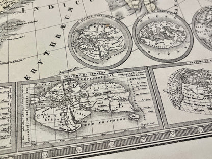 Carte geographique ancienne Monde connu des anciens