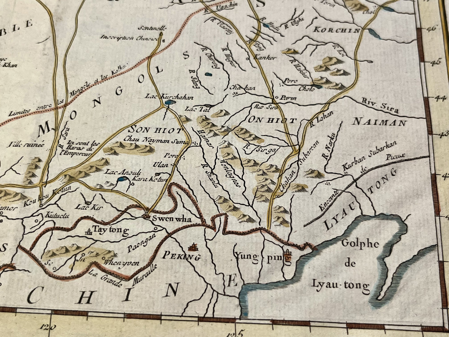 Carte geographique ancienne Mongolie