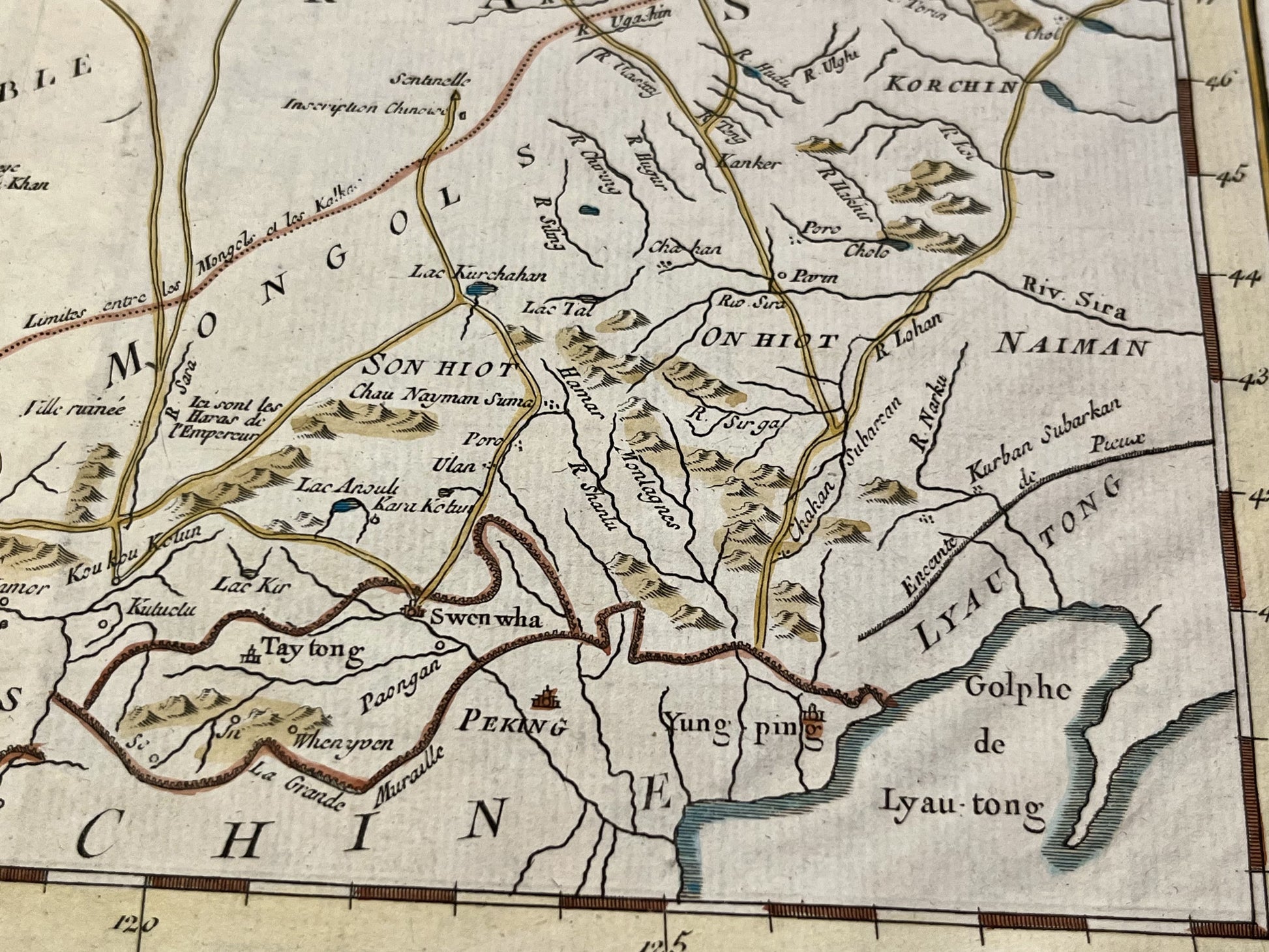 Carte geographique ancienne Mongolie