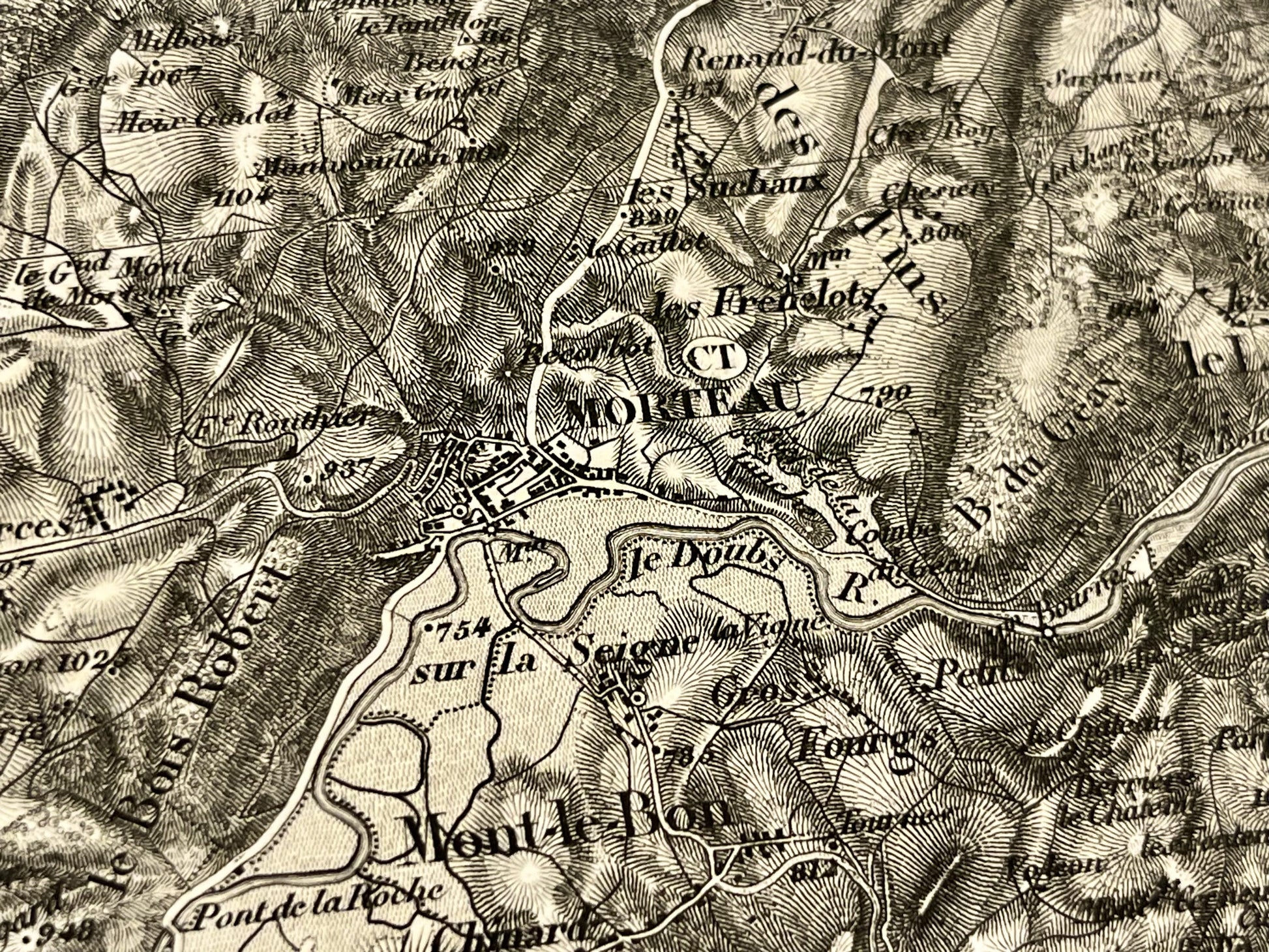 Carte geographique ancienne Morteau