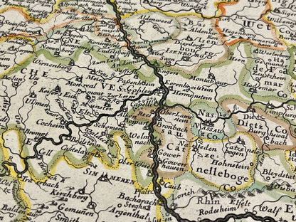 Carte geographique ancienne Nassau Allemagne