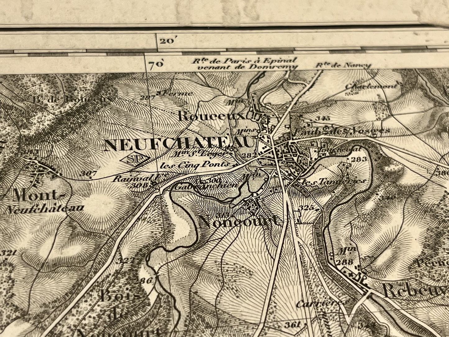 Carte geographique ancienne Neufchateau